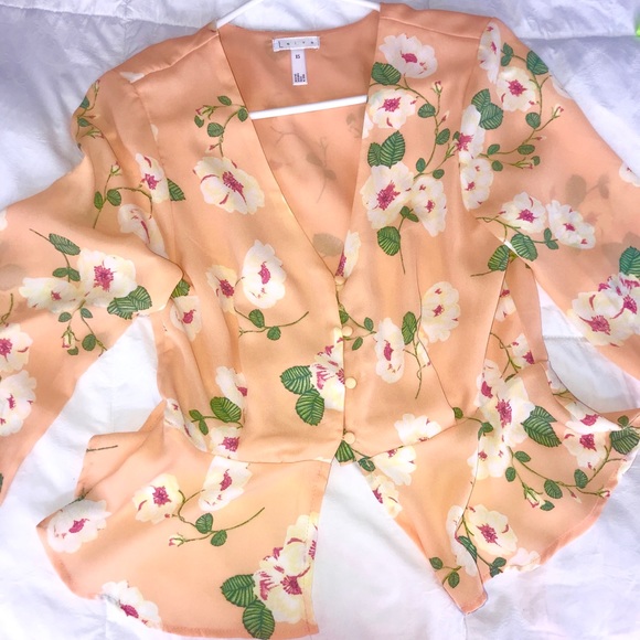 Leith peach floral blouse - Picture 2 of 4
